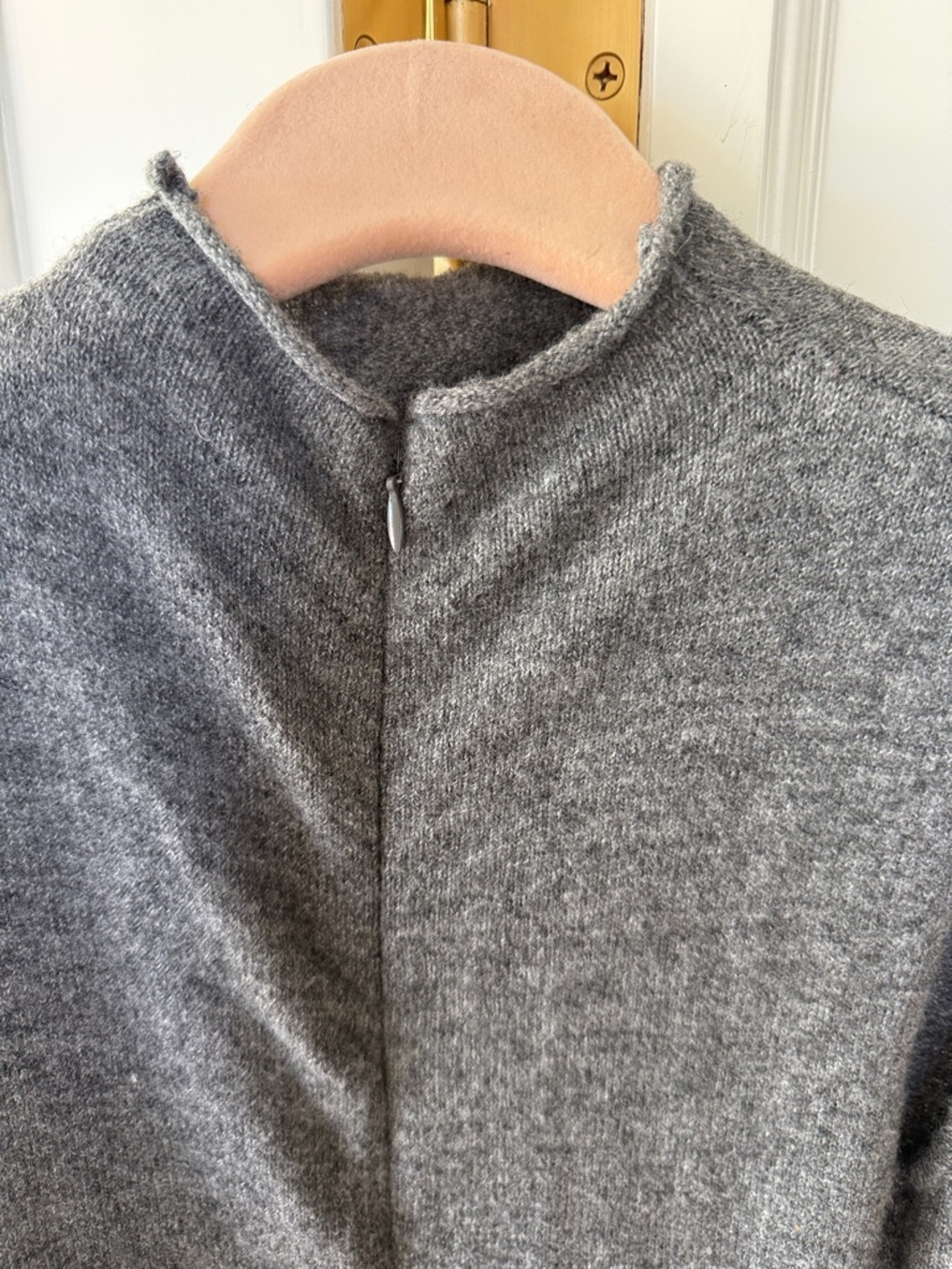 Sleeveless Mockneck Knit Wide-Leg Dress in Gray - Picture 5 of 5